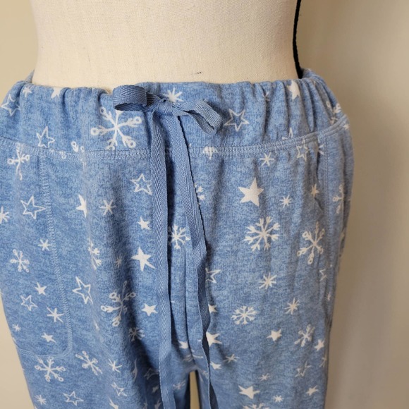 Merry Lane Size XXL Let It Snow 2 Pc PJ Set Snowflake Print Elastic Waist Blue - Picture 6 of 16
